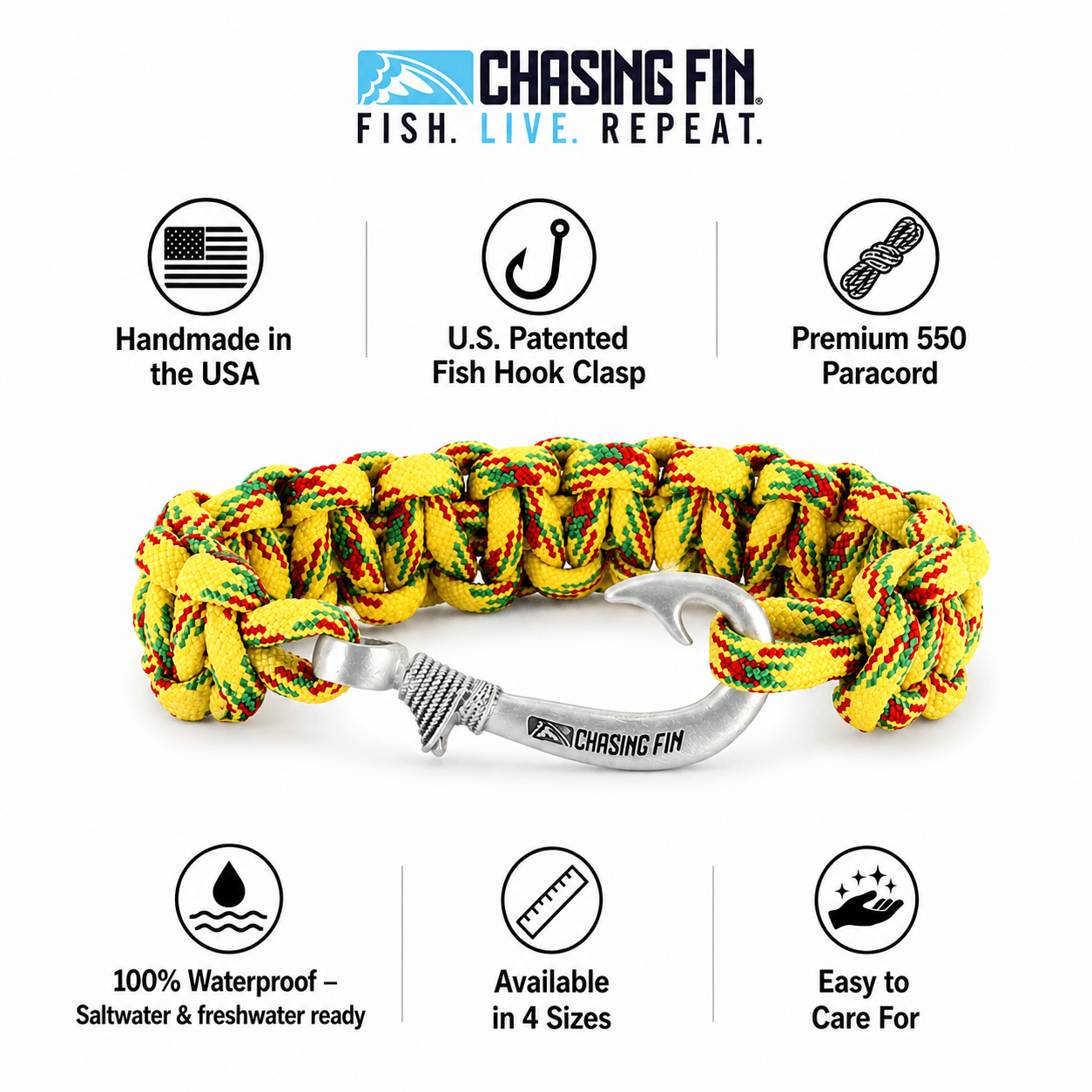 Vietnam Veteran Cobra Braid Fish Hook Bracelet