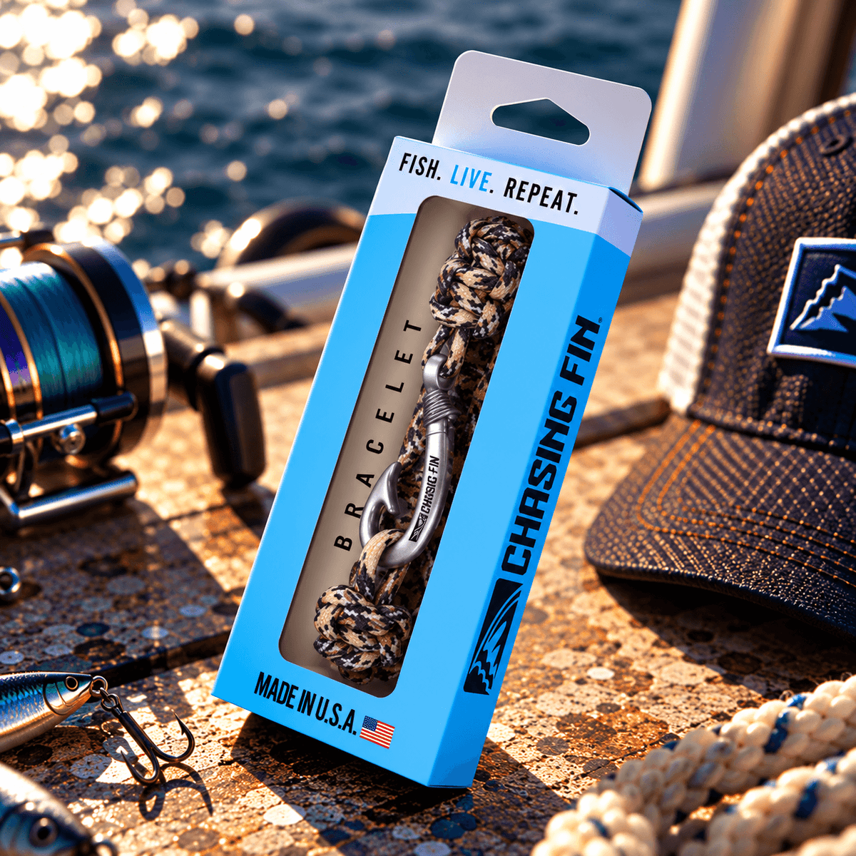 Iraqi Veteran Cobra Braid Fish Hook Bracelet