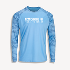 ProFin Camo FISH LIVE REPEAT Performance Long Sleeve Shirt Blue Mist