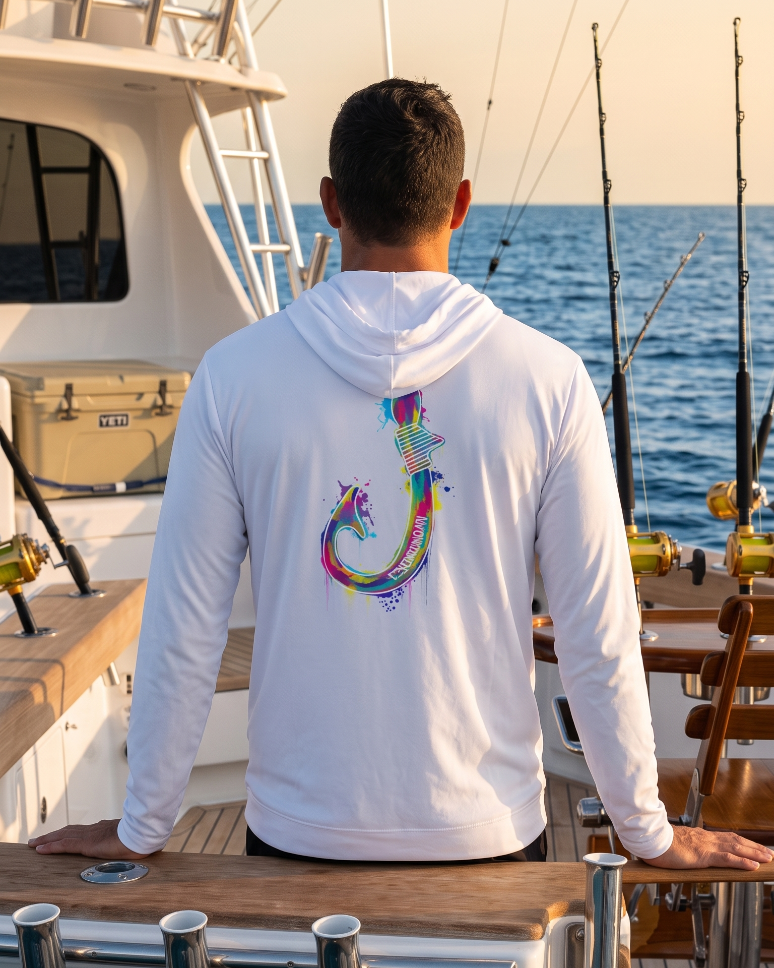 Kona Hook - Performance Long Sleeve Shirt with Hoodie - Chasing Fin New Edition (Copia)
