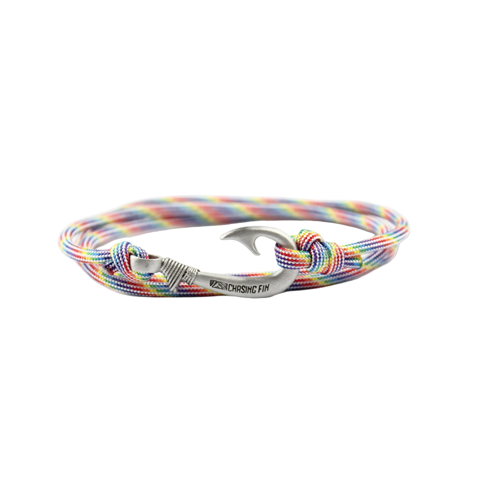 Rainbow Stripes Fish Hook Bracelet | Anklet