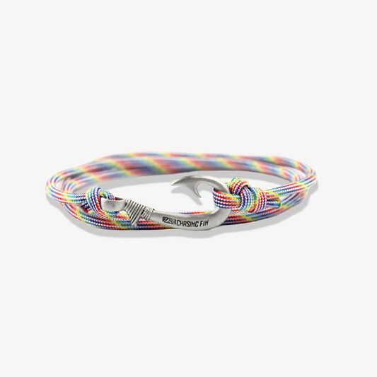 Rainbow Stripes Fish Hook Bracelet