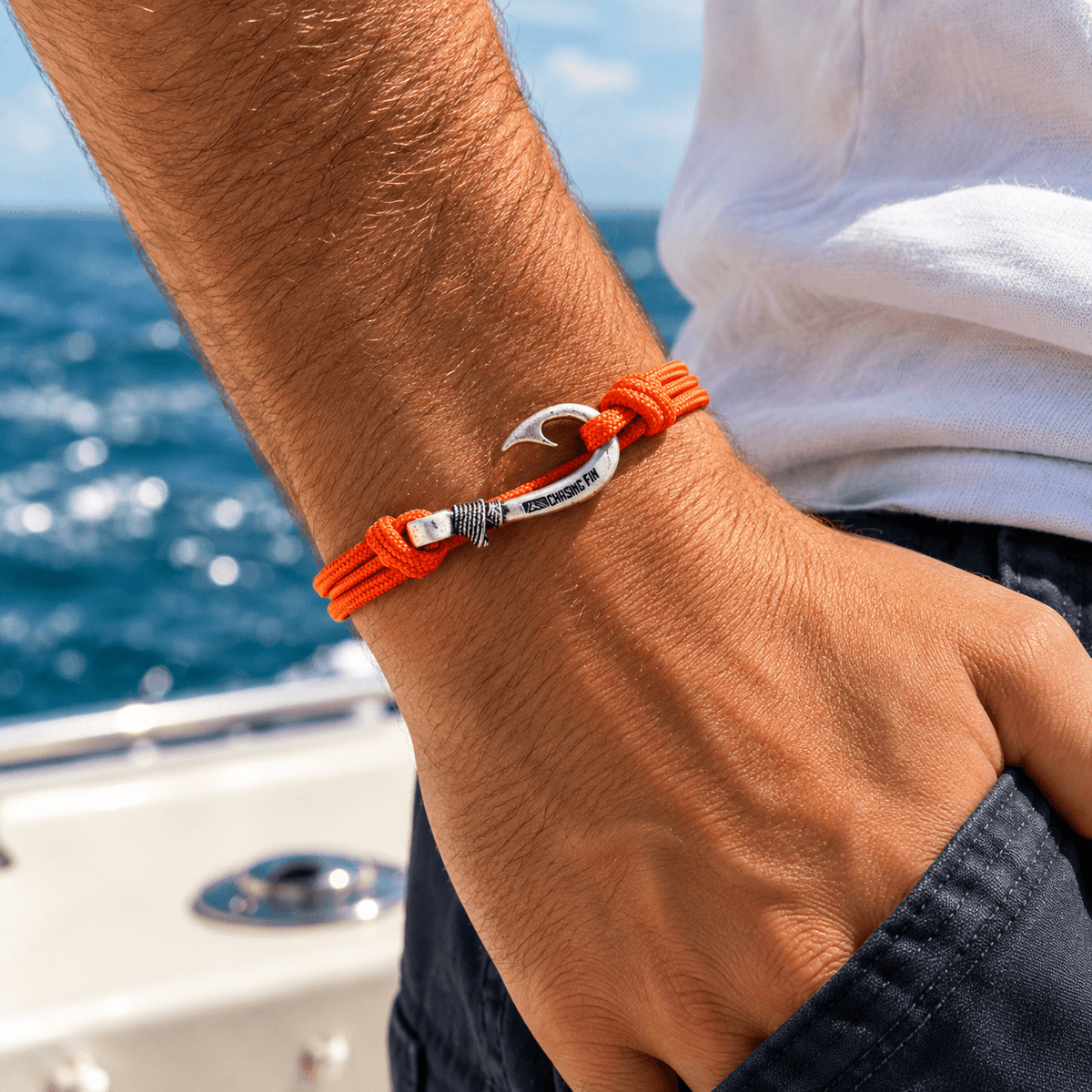 Burnt Orange Fish Hook Bracelet | Anklet