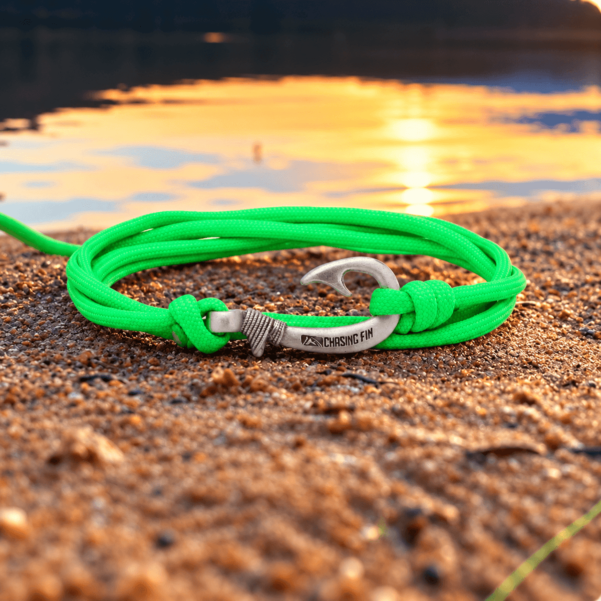 Neon Green Fish Hook Bracelet | Anklet