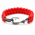 New Slim Cobra Braid Fish Hook Bracelet (Neon Orange & Gray)
