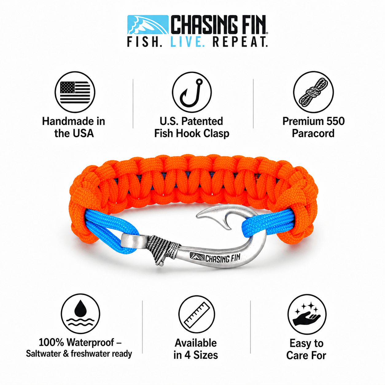 Glow Fish Cobra Braid Fish Hook Bracelet-Glow in the Dark