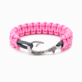 Pink & Navy Slim Cobra Braid Fish Hook Bracelet