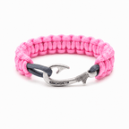 Pink & Navy Slim Cobra Braid Fish Hook Bracelet