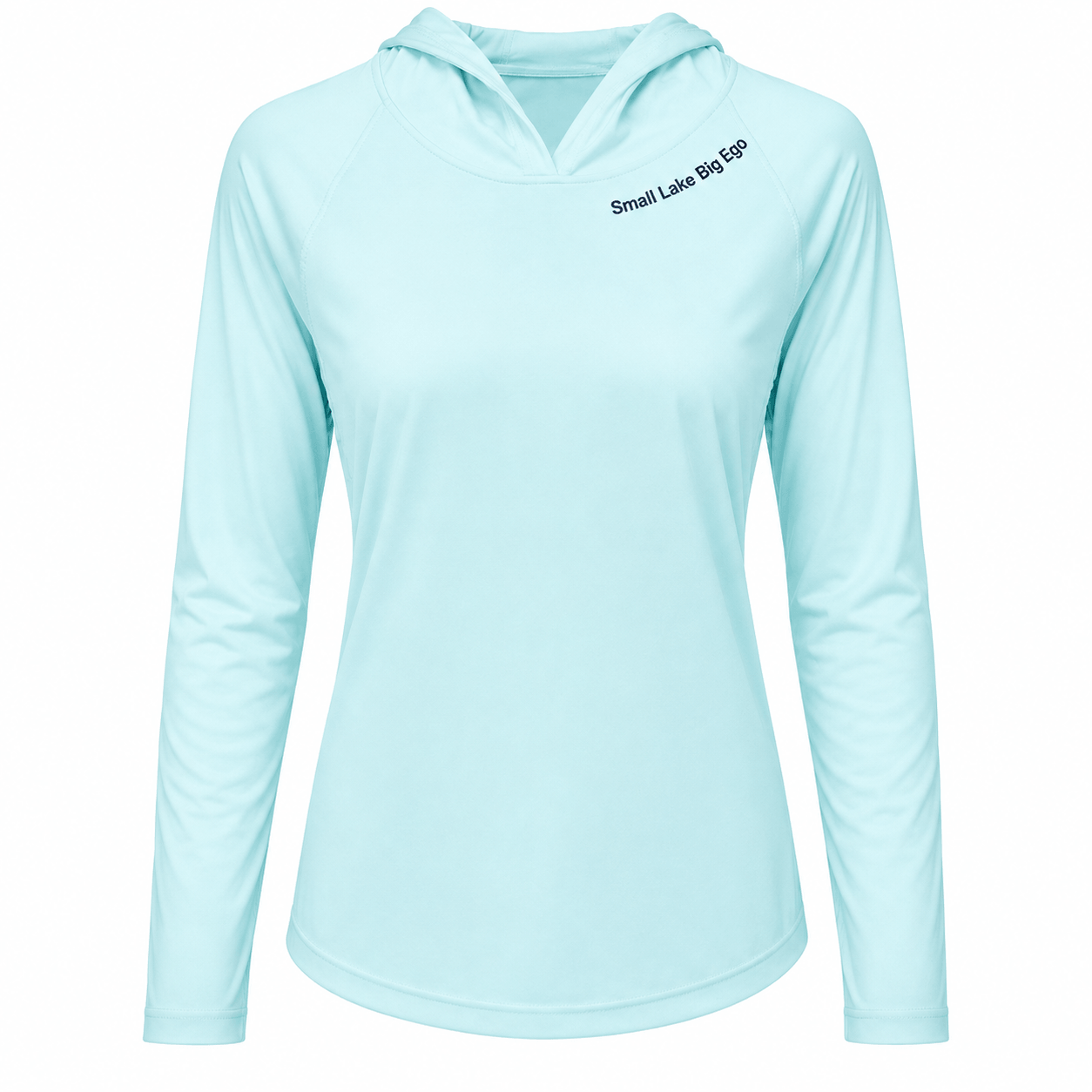 Small Lake. Big Ego - Ladies Solar Performance Hoodie - Chasing Fin New Collection