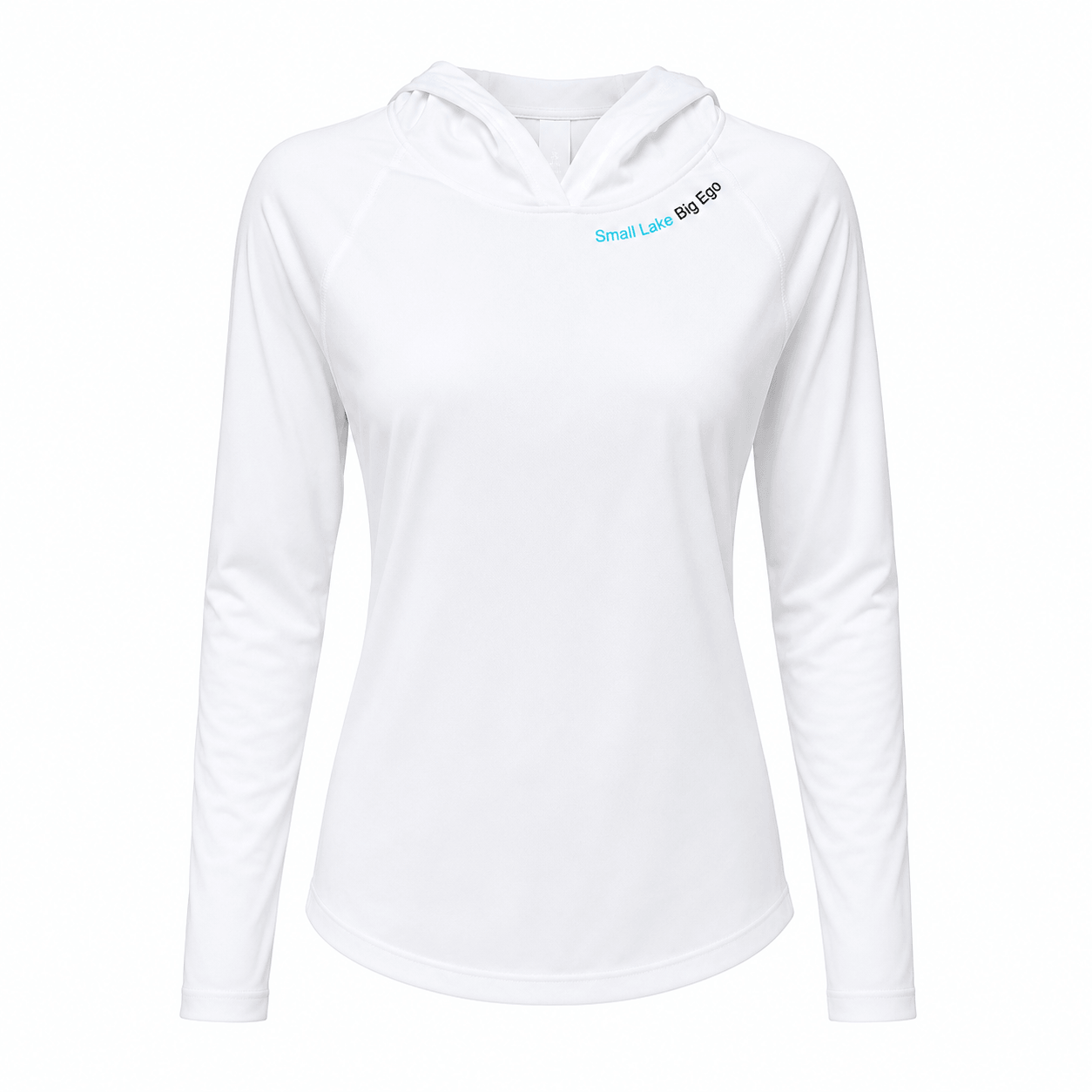 Small Lake. Big Ego - Ladies Solar Performance Hoodie - Chasing Fin New Collection