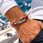 Stars & Stripes Cobra Braid Fish Hook Bracelet