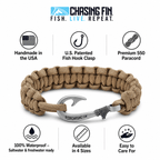 Tan Cobra Braid Fish Hook Bracelet