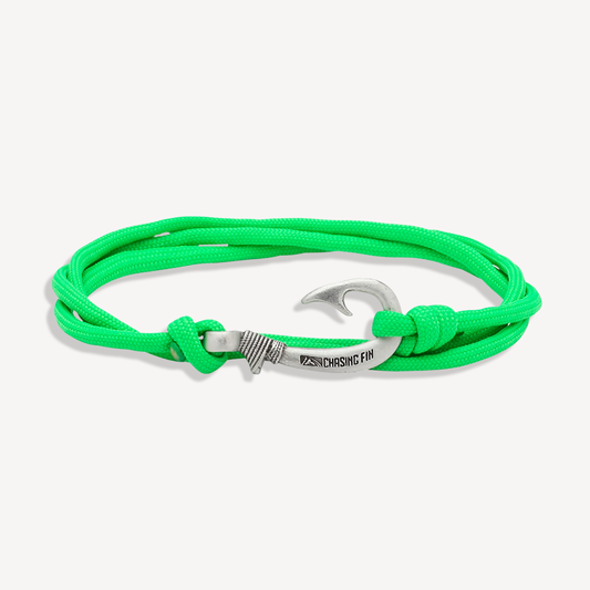 Neon Green Fish Hook Bracelet