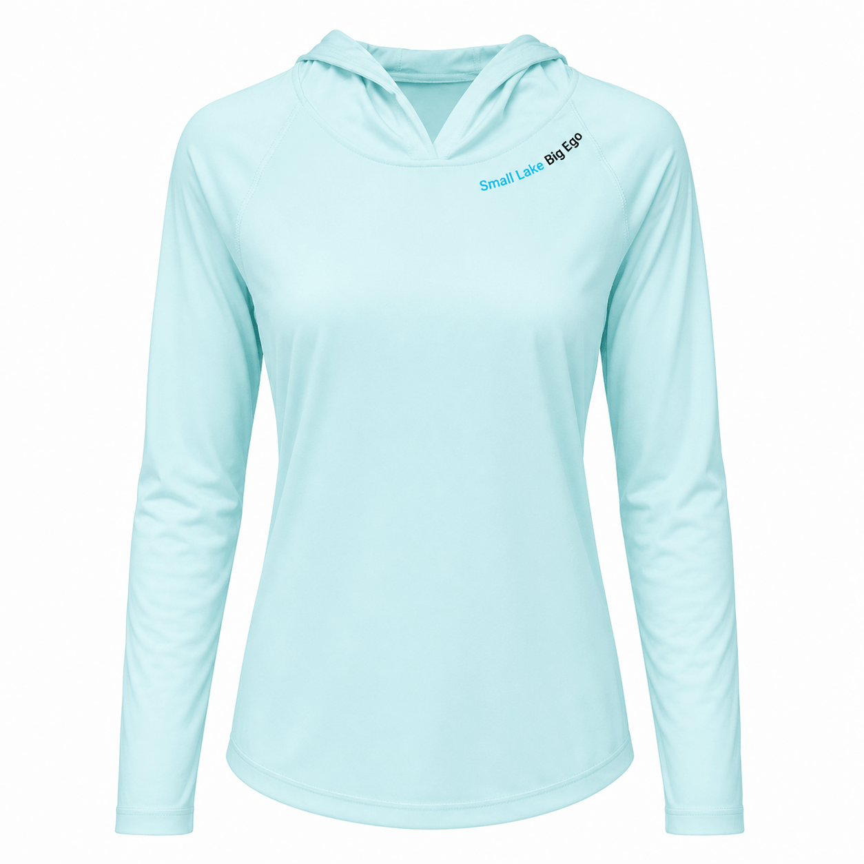 Small Lake. Big Ego - Ladies Solar Performance Hoodie - Chasing Fin New Collection