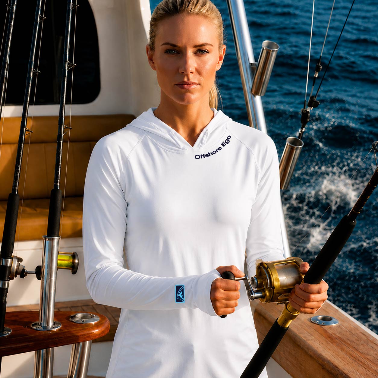 Offshore Ego - Ladies Solar Performance Hoodie - Chasing Fin New Collection