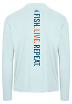 FISH LIVE REPEAT Performance Long Sleeve Shirt Arctic Blue