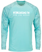 ProFin Camo FISH LIVE REPEAT Performance Long Sleeve Shirt Aqua