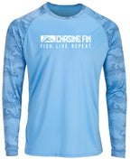 ProFin Camo FISH LIVE REPEAT Performance Long Sleeve Shirt Blue Mist