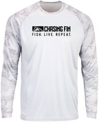 ProFin Camo FISH LIVE REPEAT Performance Long Sleeve Shirt White