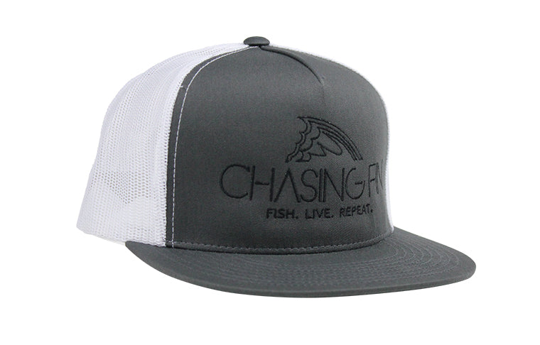 Charcoal & White Flatbill Snapback