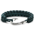 Hunter Green Cobra Braid Fish Hook Bracelet
