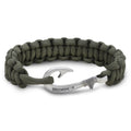 Olive Drab Cobra Braid Fish Hook Bracelet
