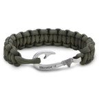 Olive Drab Cobra Braid Fish Hook Bracelet
