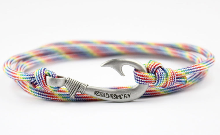 Rainbow Stripes Fish Hook Bracelet