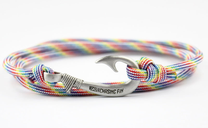 Rainbow Stripes Fish Hook Bracelet – Fish Hook Bracelets