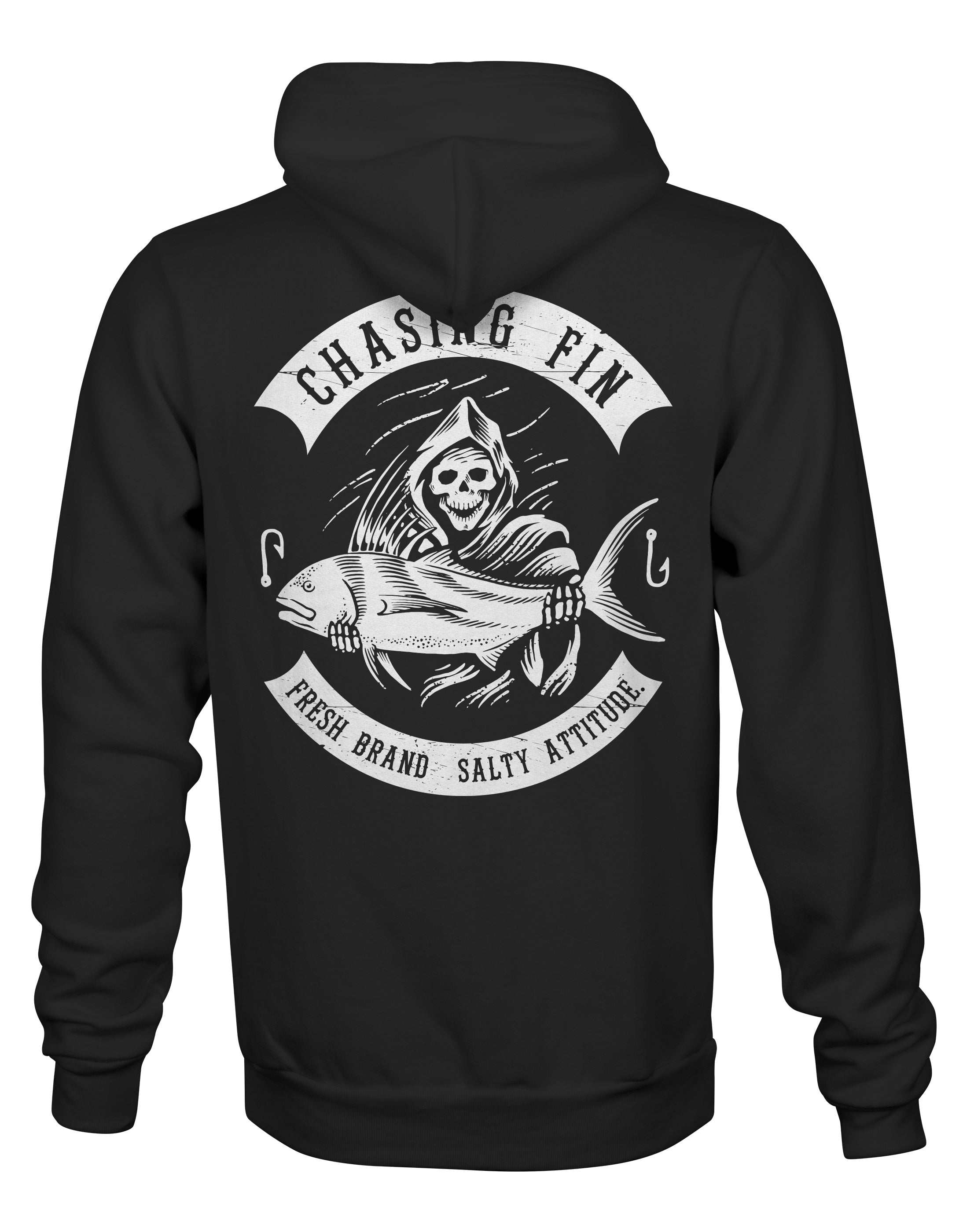 Saltwater Reaper Fleece Pullover Hoodie- New arrival
