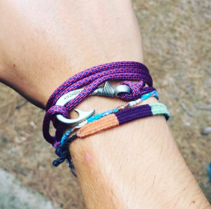 Rainbow Stripes Fish Hook Bracelet