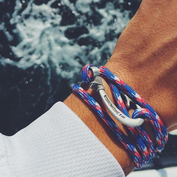 Red, White & Blue Fish Hook Bracelet