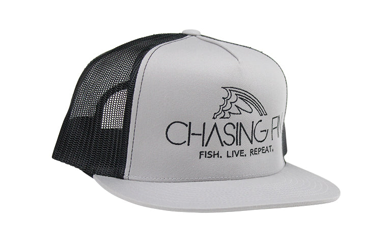 Silver & Black Flatbill Snapback