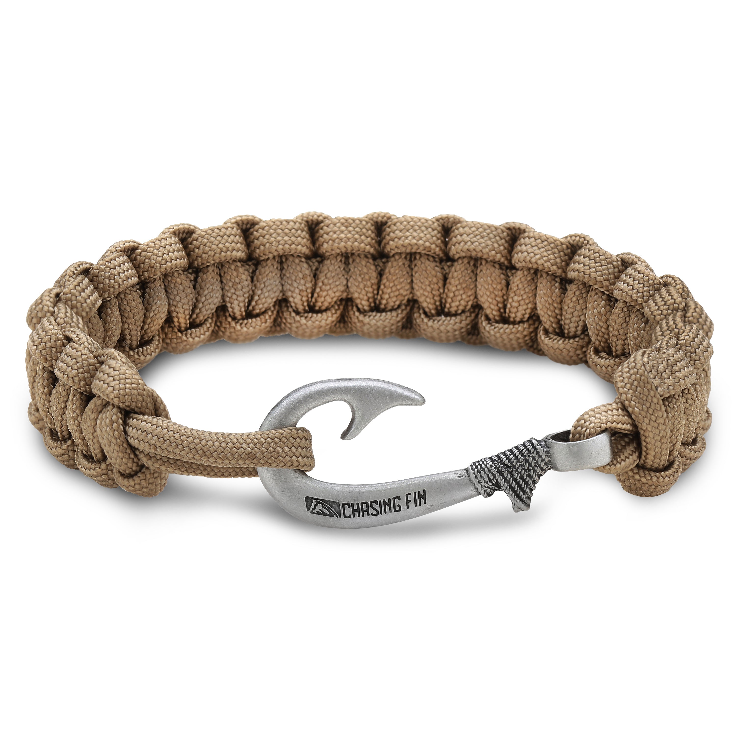 Tan Cobra Braid Fish Hook Bracelet
