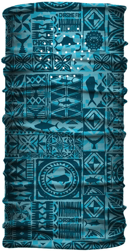 Saltwater Tribal Vented Face Shield (Aqua)