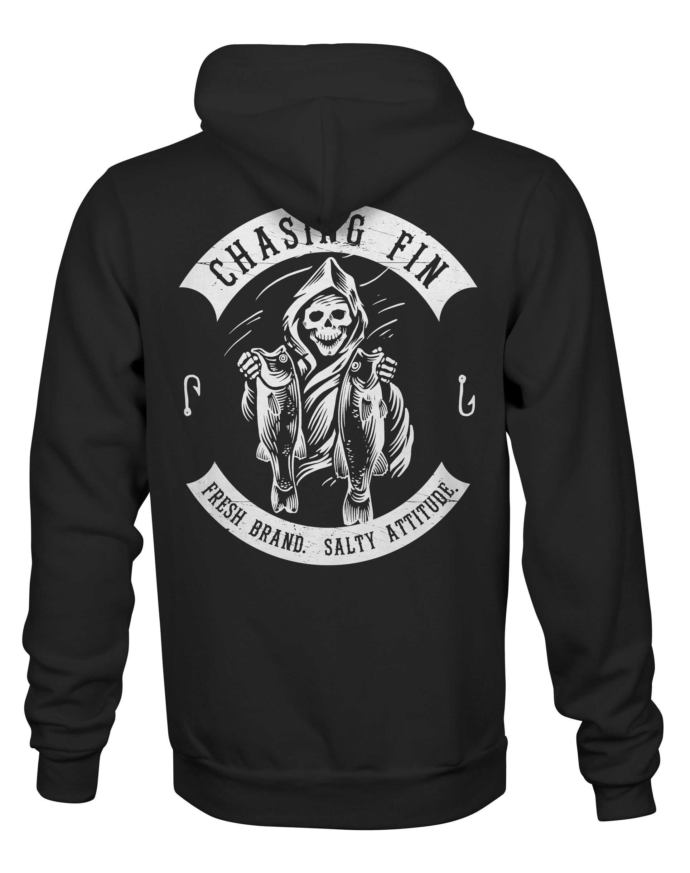 Freshwater Reaper Fleece Pullover Hoodie---Black New arrival