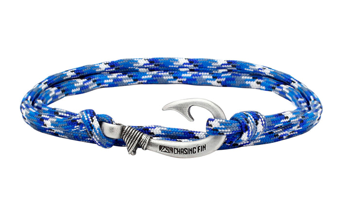 Blue Camo Fish Hook Bracelet
