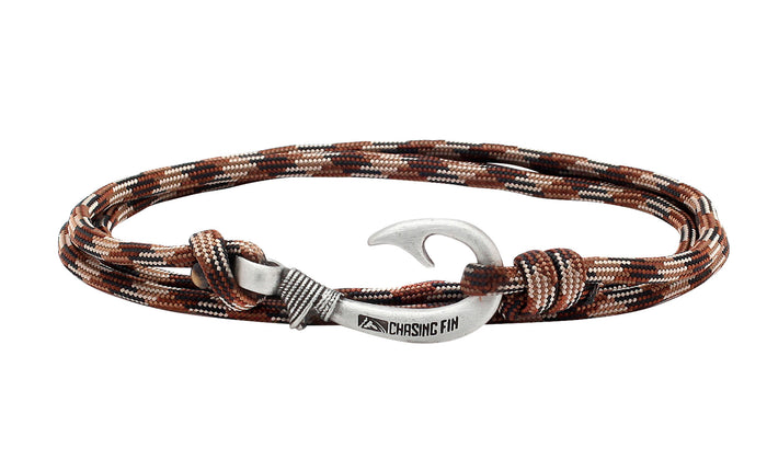 Brown Camo Fish Hook Bracelet