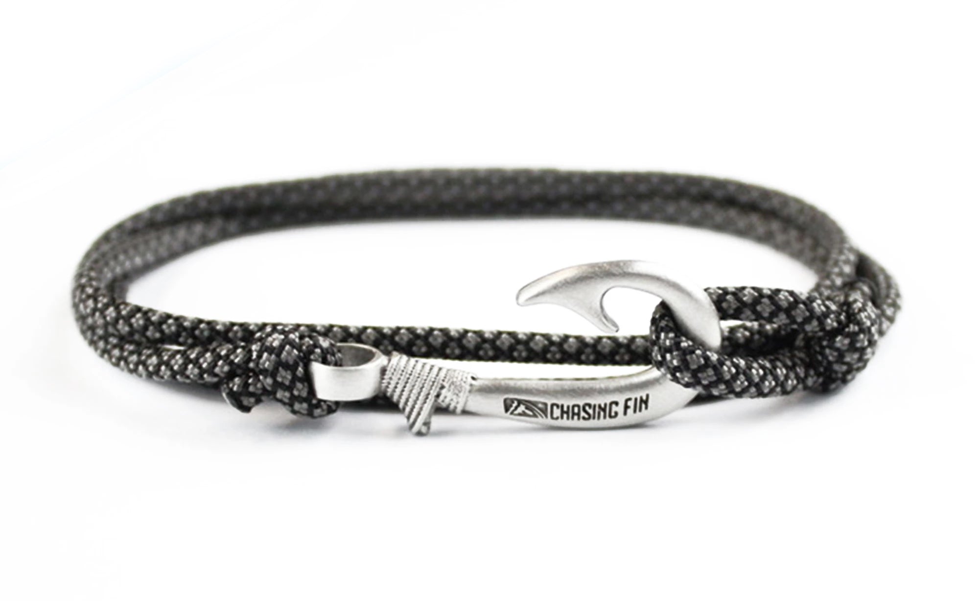 Charcoal Gray Diamonds Fish Hook Bracelet | Anklet