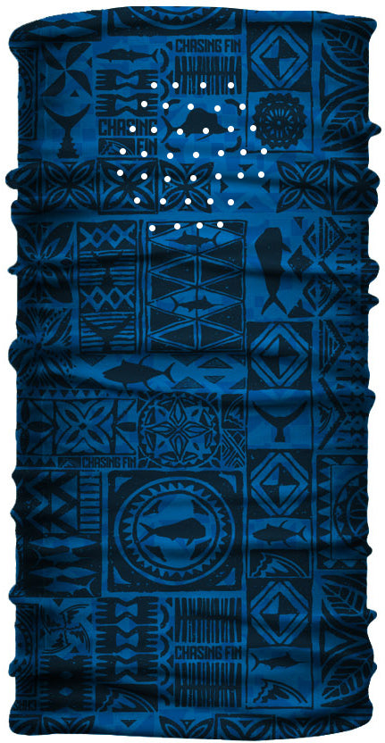Saltwater Tribal Vented Face Shield (Deep Blue)