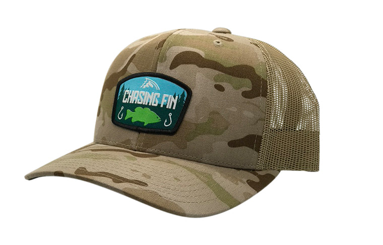 Last Cast Bass Desert Camo Curved Trucker Cap – Fish Hook