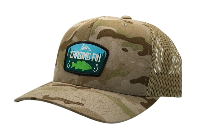 Last Cast Bass Desert Camo Curved Trucker Cap