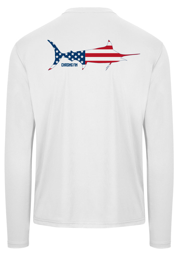 Patriotic Marlin Performance Shirt   New Arrival!!