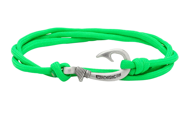 Neon Green Fish Hook Bracelet