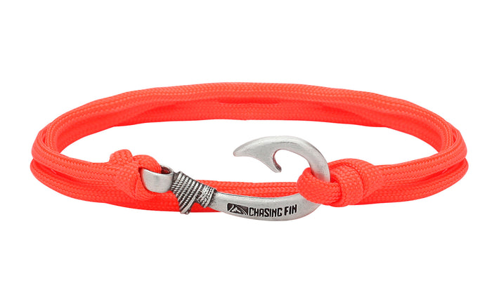 Neon Orange Fish Hook Bracelet