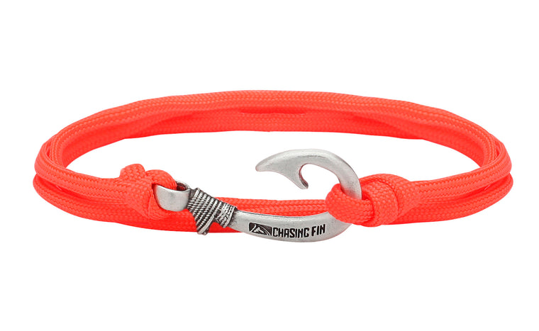Neon Orange Fish Hook Bracelet
