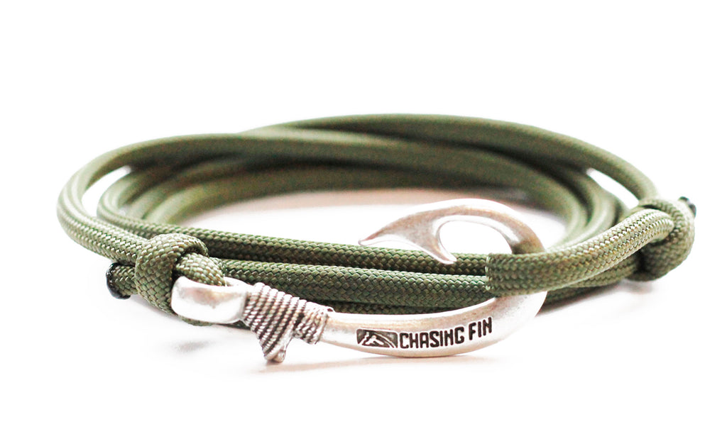 Olive Drab Fish Hook Bracelet | Anklet