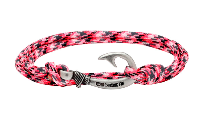 Pink Camo Fish Hook Bracelet