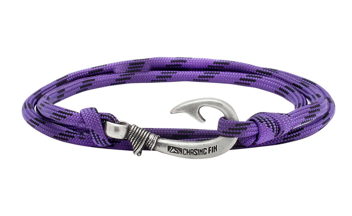 Purple Camo Fish Hook Bracelet