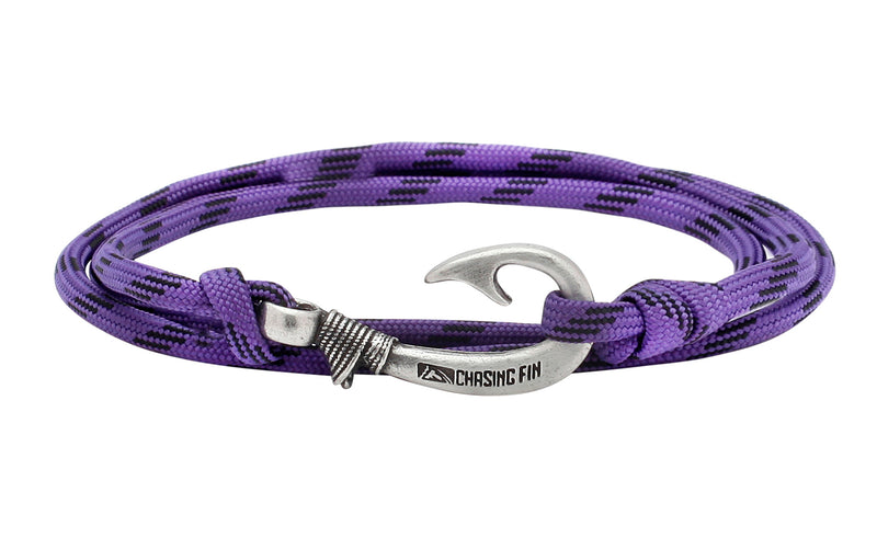 Purple Camo Fish Hook Bracelet